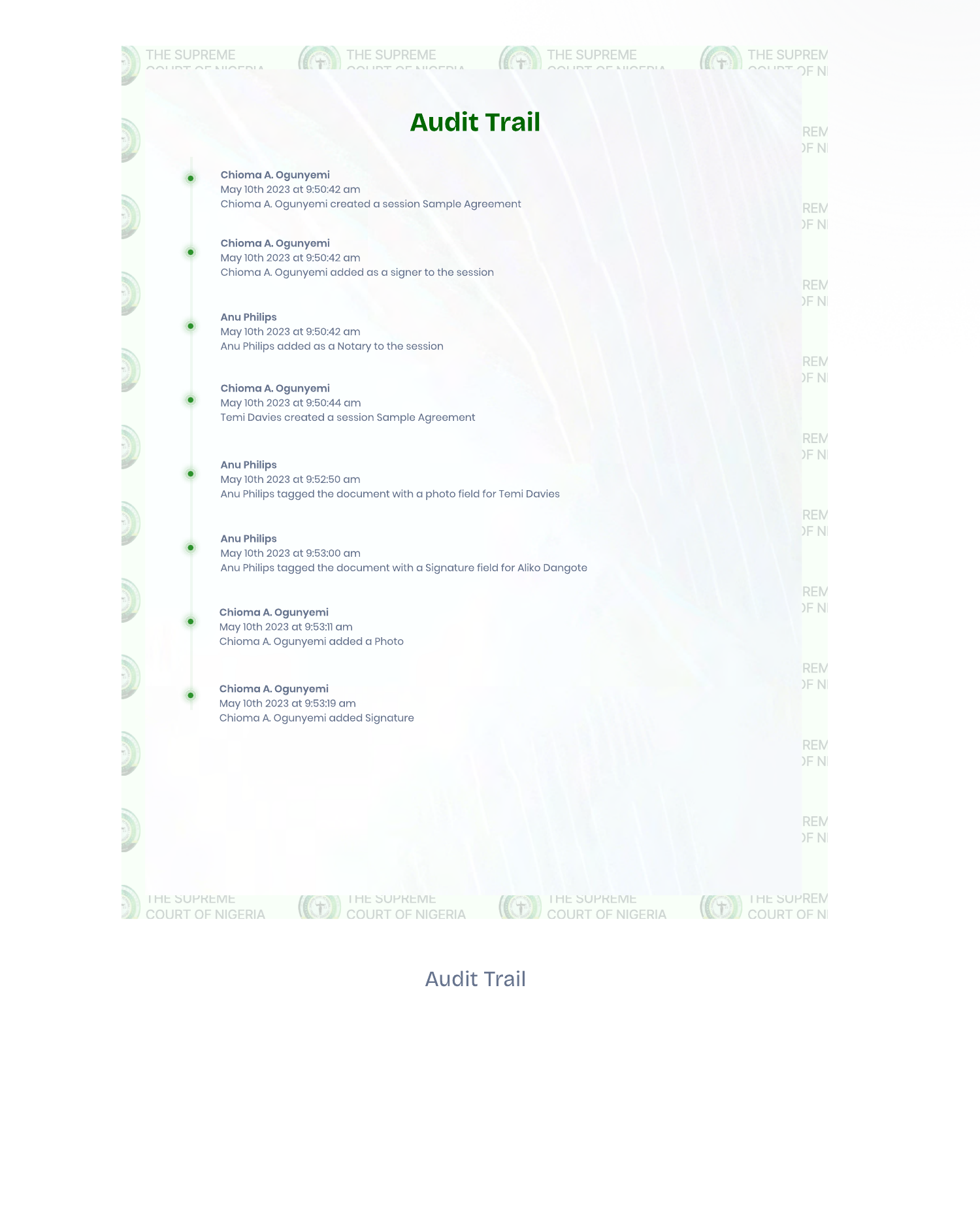 Audit Trail example